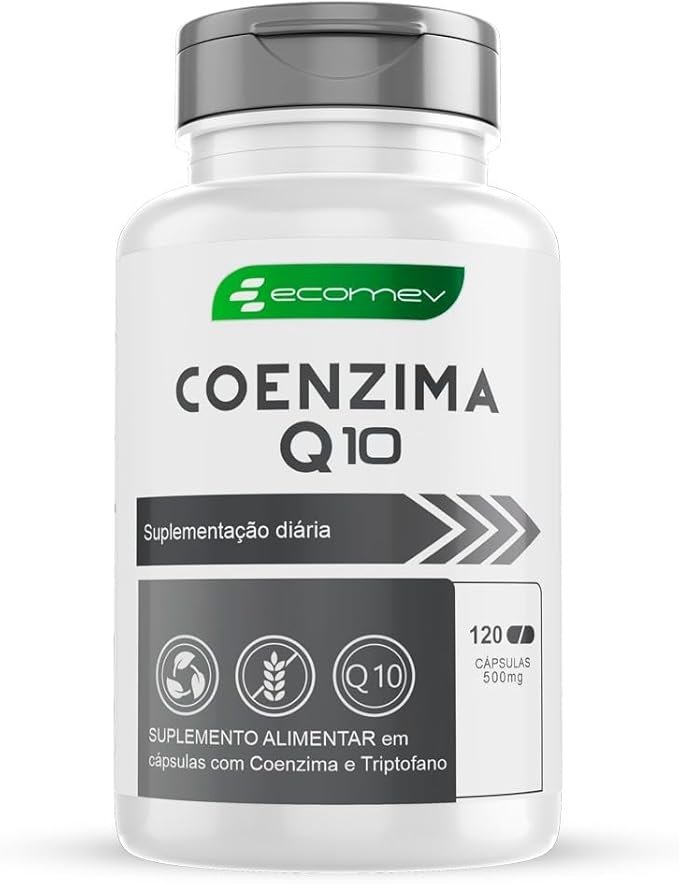 Coenzima Q10 + L Triptofano 500mg 100% Absorção 120Cápsulas Ecomev Coenzima Q10 + L Triptofano 500mg 100% Absorção 120Cápsulas Ecomev - Imagem 1