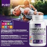 Complexo B Puro Nutrition – Vitaminas B1, B2, B3, B5, B6, B9, B12 e Magnésio, 60 Cápsulas - Imagem 2