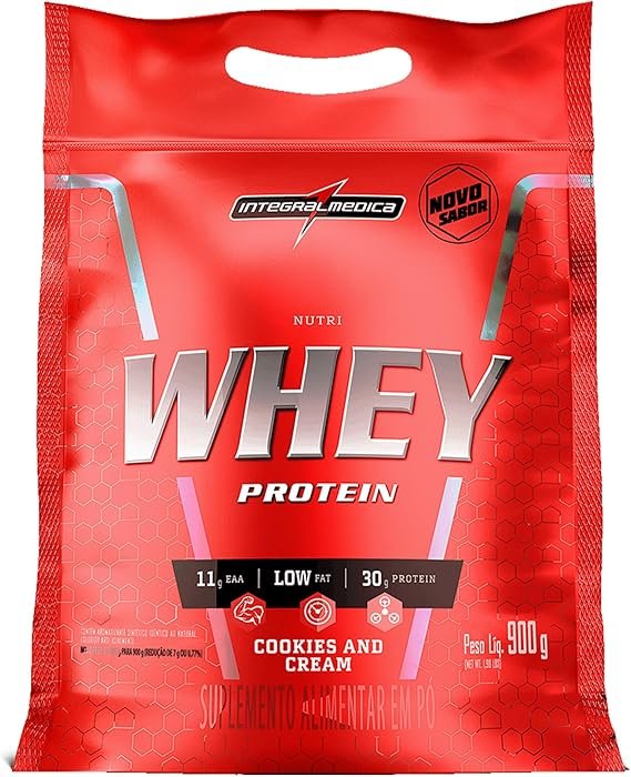 Integralmedica - Hipercalórico - Nutri Whey Protein Cookies & Cream - Pouch 900g - Fonte de Proteínas e Carboidratos - Suplemento Alimentar, Ganho Muscular e Recuperação Pós-Treino - Super Mass Gainer Integralmedica - Hipercalórico - Nutri Whey Protein Cookies & Cream - Pouch 900g - Fonte de Proteínas e Carboidratos - Suplemento Alimentar, Ganho Muscular e Recuperação Pós-Treino - Super Mass Gainer - Imagem 1