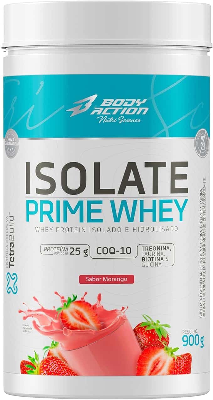 Isolate Prime Whey 900g Sabor Morango Bodyaction Isolate Prime Whey 900g Sabor Morango Bodyaction - Imagem 1