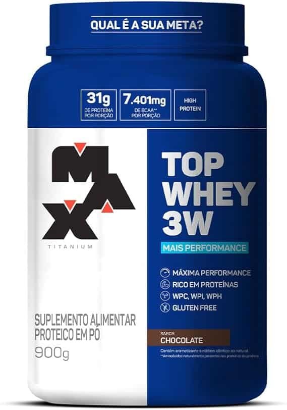 Max Titanium Top Whey 3W Mais Performance 900G Chocolate - Max Titanium Top Whey 3W Mais Performance 900G Chocolate - - Imagem 1