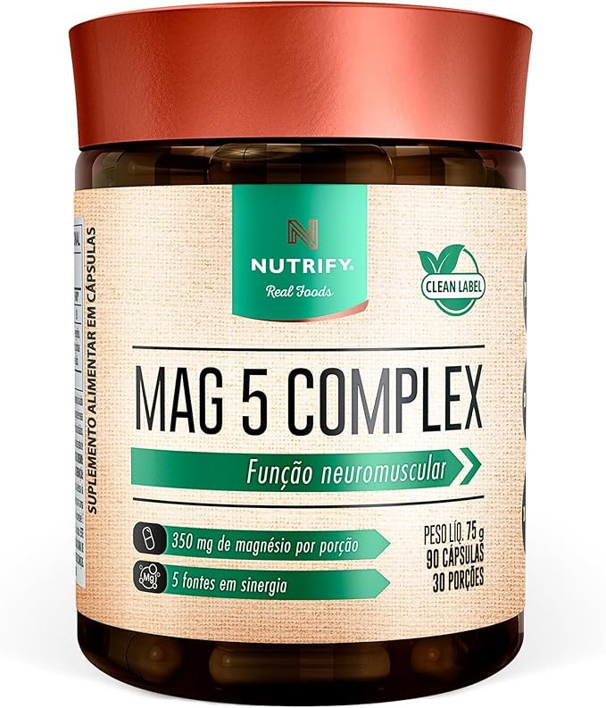 Nutrify Complexo Mag 5 – 90 Cápsulas - Suplemento Fonte de Magnésio para Equilíbrio e Bem-Estar Nutrify Complexo Mag 5 – 90 Cápsulas - Suplemento Fonte de Magnésio para Equilíbrio e Bem-Estar - Imagem 1