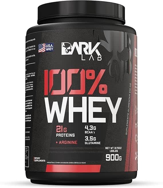 Whey 100% Concentrado Pote 900G Dark Lab (900g, Baunilha) Whey 100% Concentrado Pote 900G Dark Lab (900g, Baunilha) - Imagem 1
