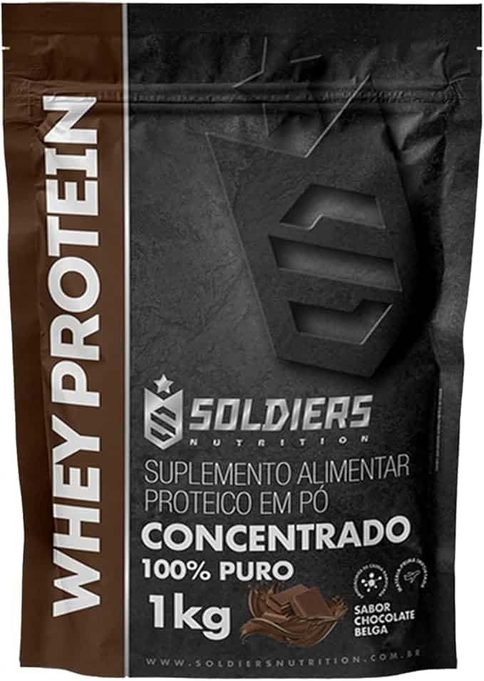 Whey Protein Concentrado 1Kg - Chocolate Belga - 100% Puro Importado - Soldiers Nutrition Whey Protein Concentrado 1Kg - Chocolate Belga - 100% Puro Importado - Soldiers Nutrition - Imagem 1