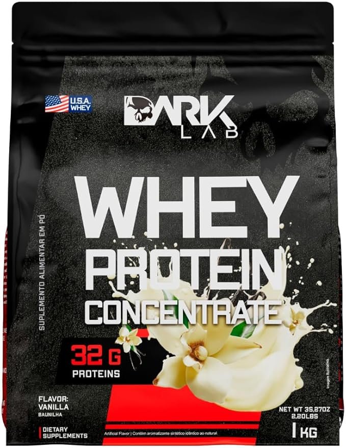 Whey Protein Concentrado Dark Lab 1kg, Baunilha, Suporte Nutricional Whey Protein Concentrado Dark Lab 1kg, Baunilha, Suporte Nutricional - Imagem 1