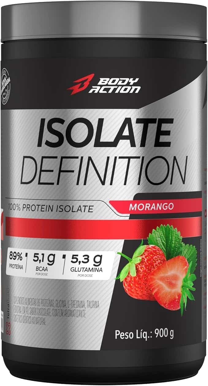 Whey Protein Isolado Isolate Definition 900g Sabor Morango Bodyaction Whey Protein Isolado Isolate Definition 900g Sabor Morango Bodyaction - Imagem 1
